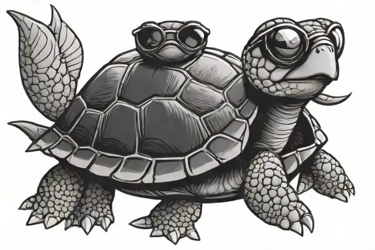 Cartoon Turtle With Sunglasses