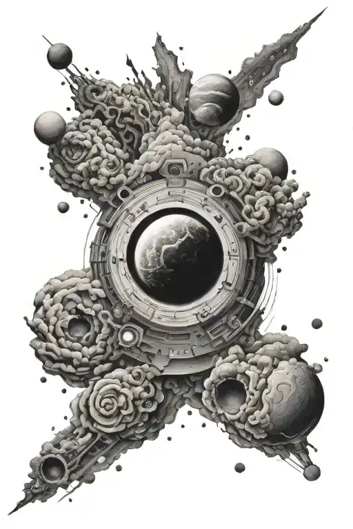 Fineline Realistic Space With Cosmic Dust Clouds Galaxy