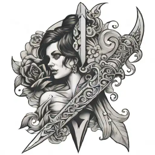 Dagger And Woman