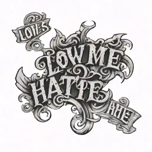 Love Me Hate Me Lettering