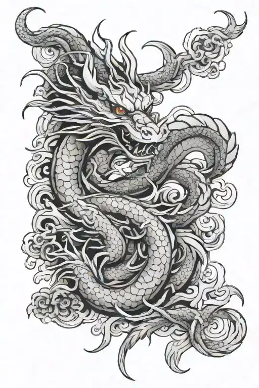 Japanese Dragon Around Forearm Sleeve