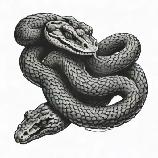 A Snake Surrounded By Two Hands