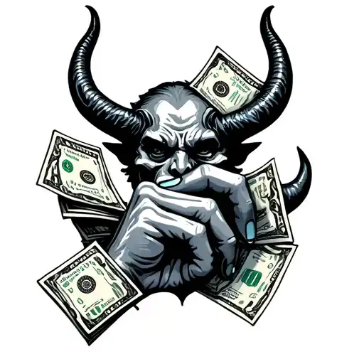 Devil Hand Holding Money