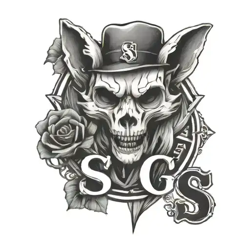 Skull And Fox With Letters S And G
