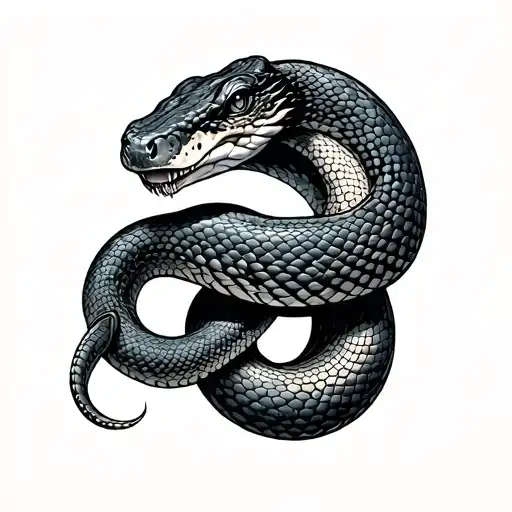 Big Snake Going Around World