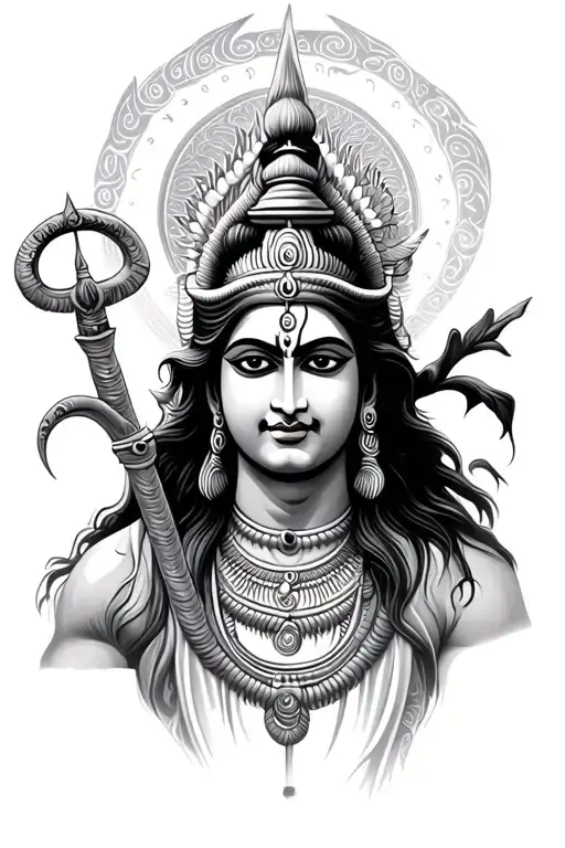 Trishul With Shiva In One