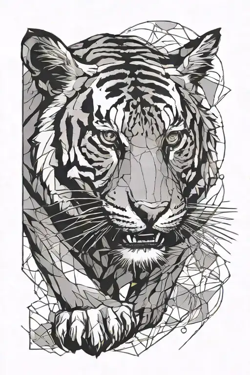 Geometrical Tiger Walking Hand