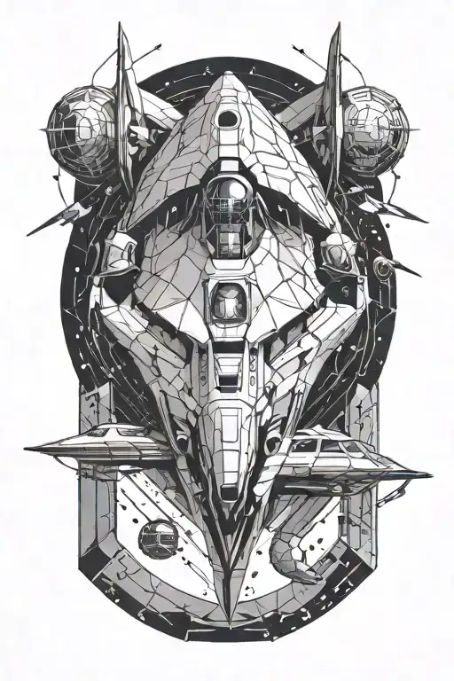 Geometric Sci Fi Spaceship