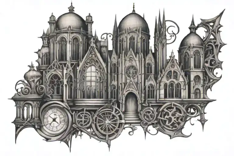 Math Equations Intertwined With Gothic Architecture