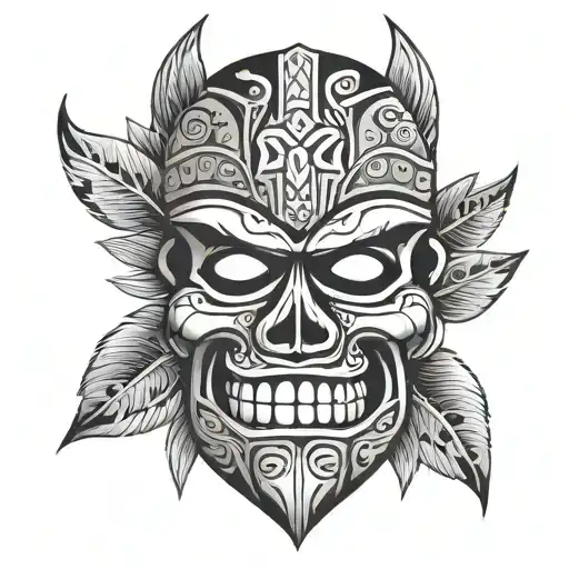 Maori Tiki Mask Skull