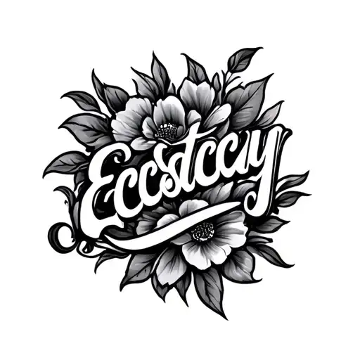 Ecstacy Lettering In Cursive
