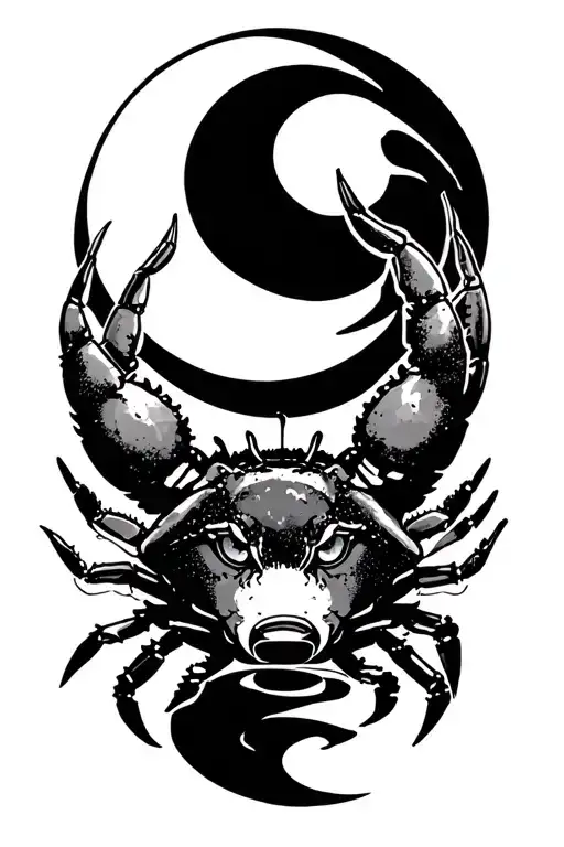 Crab Wolf And Moon By Water