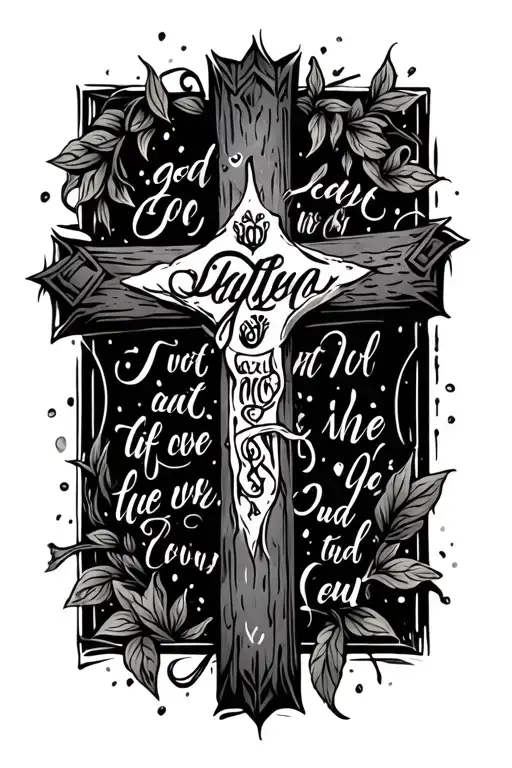 A Bible Verse With A Cross And Dark Background