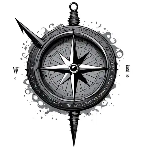 Compass With Circle Surrounded
