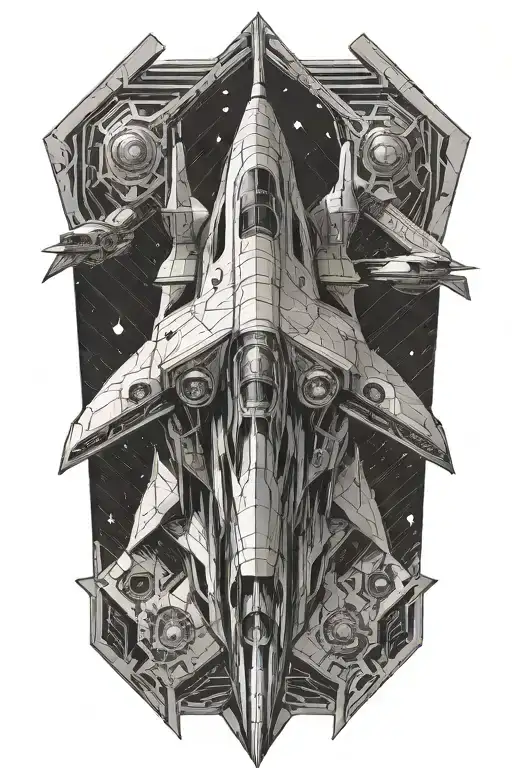 Geometric Sci Fi Spaceship
