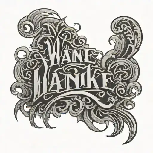 Dark Lettering Tattoo Text Wanke