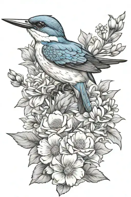 Kingfisher With Carnation And Daisy Bouquet