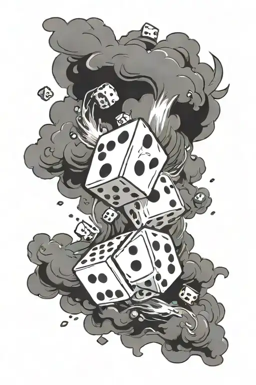 A Storm Cloud With Dice Falling From It