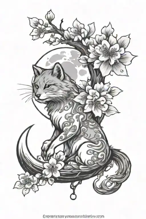 Sakura And Moon Animal