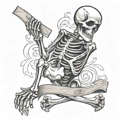 Card Throwing Skeleton