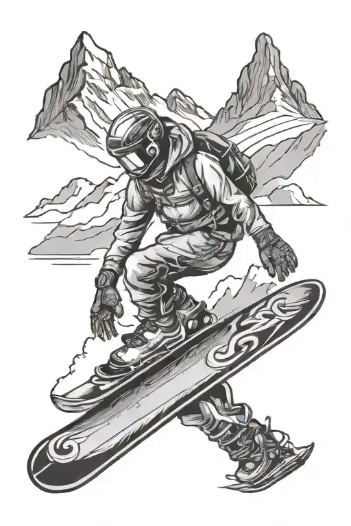 Mountain In A Snowboard