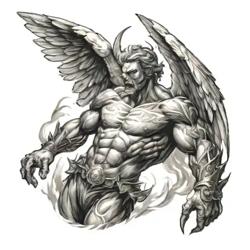 Angel Fighting Demon Sleeve