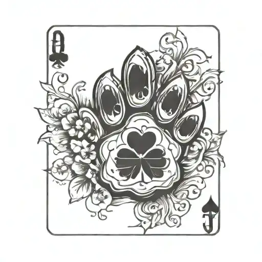 Paw Print Playing Card Western