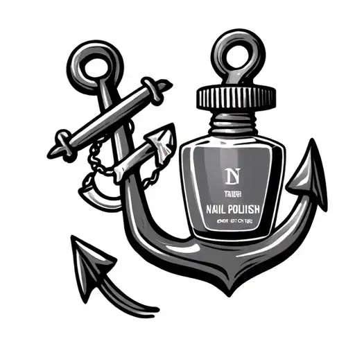 Anchor Connected To A Nail Polish Bottle
