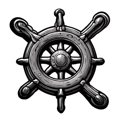Anchor With Wheel In The Center