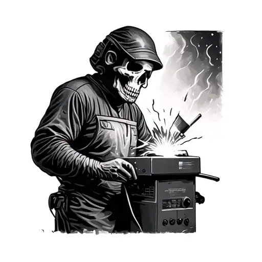 Welder Working On Skull