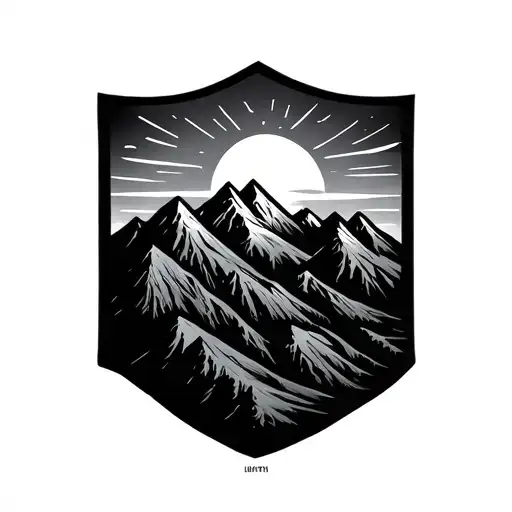 Mountains With Sunset