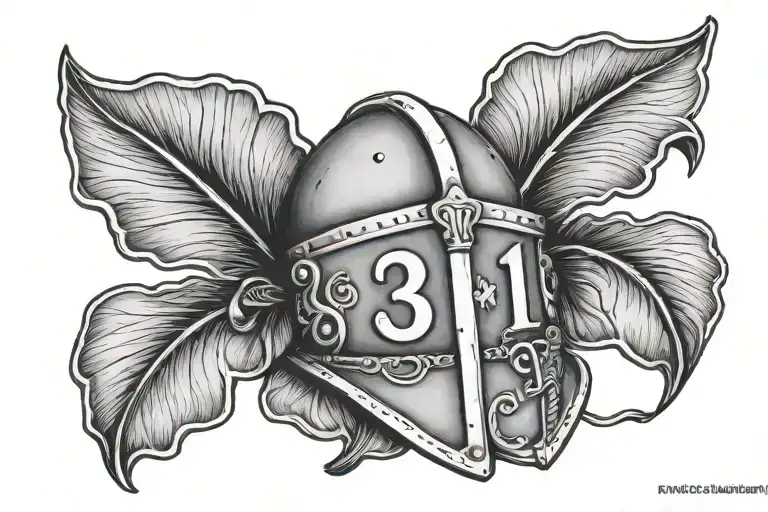 3 Leaf Clover Roman Numeral 9 Maximus Helmet