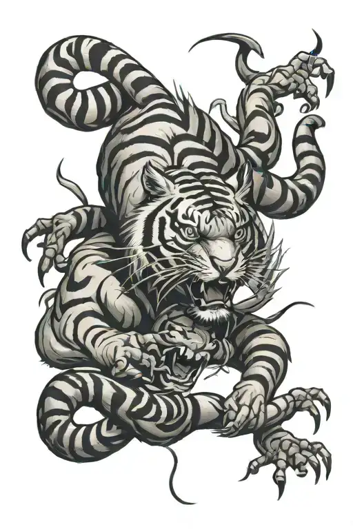 Scorpion And Tiger Fighting Each Other