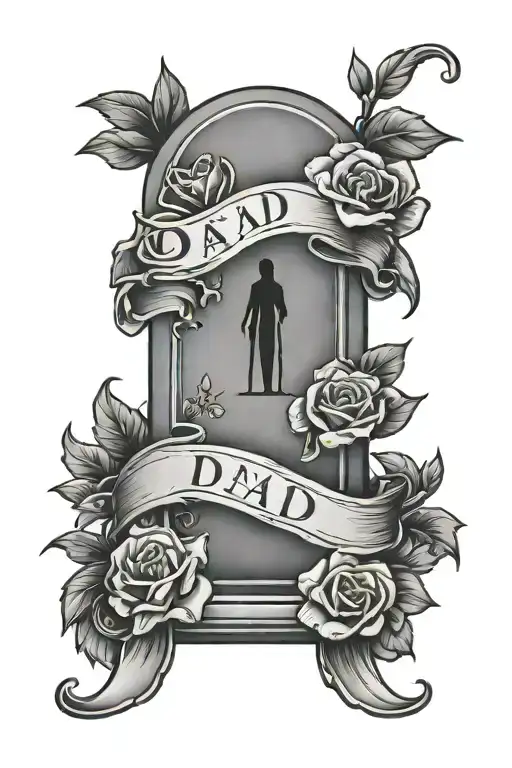 Gravestone With Dad Memorial