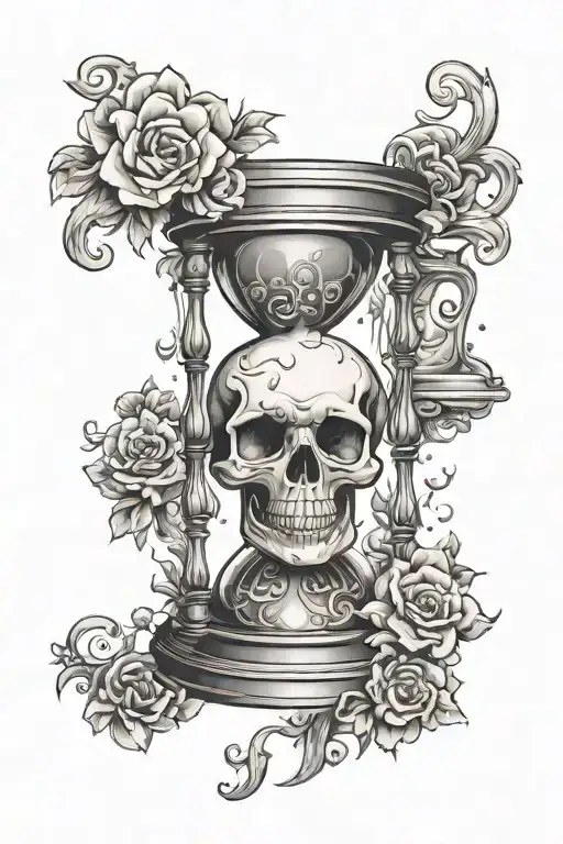 Pink Skull Hourglass