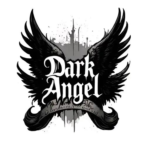 Damaged Text With Calligraph Dark Angel