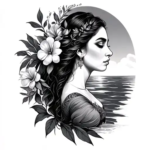 A Nina Around Flores In A Sunset