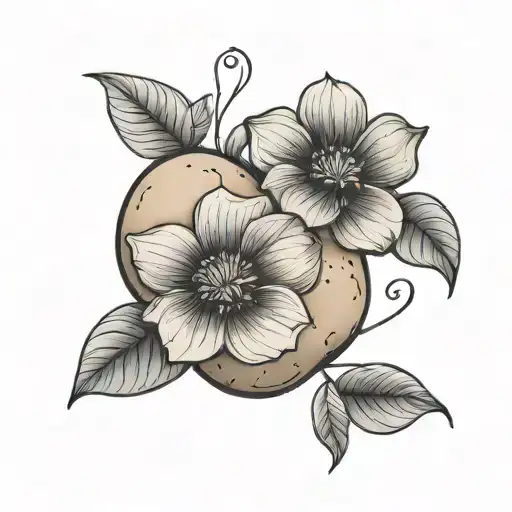 Minimalist Flowers Making Up The Out Line Of A Potato