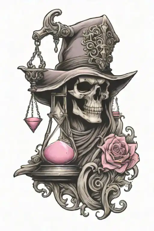 Pink Death's Head Hourglass Reaper