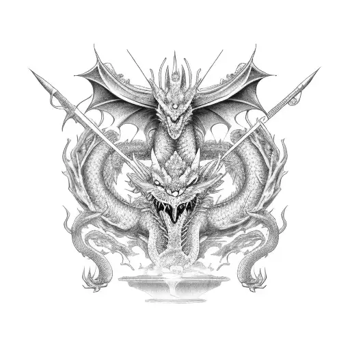 Dragon And Libra And Blade And Gun