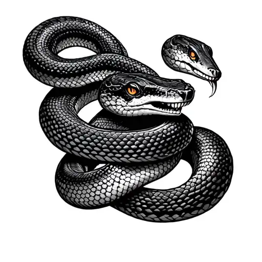 Snake That Goes Round The Shoulder And Down Onto The Forearm