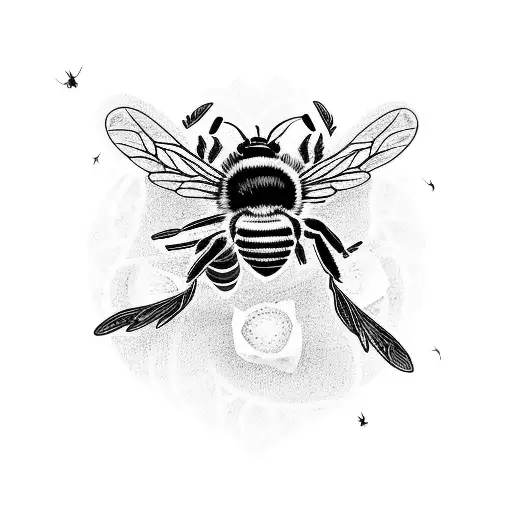 Abstract Bee And Flowers