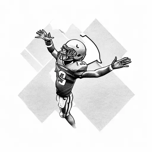 Quarterback Walking Away With Christian Cross In Background