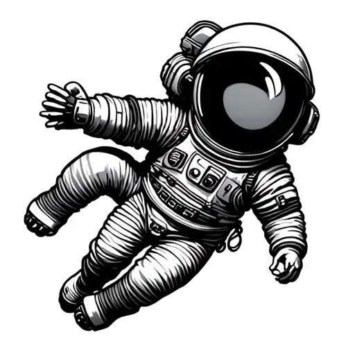 Cartoon Astronaut Floating