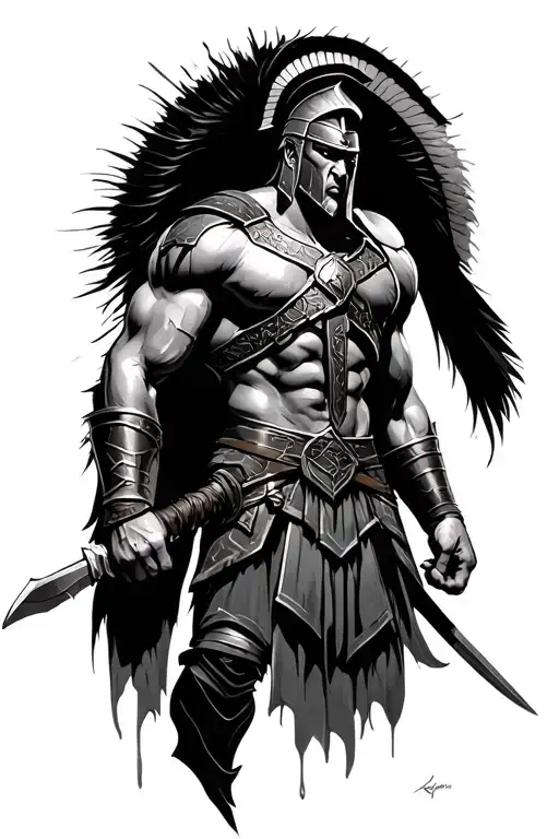 Spartan Warior Looks Strong And Muscular