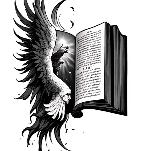 Open Bible Heaven And Hell Surrounding