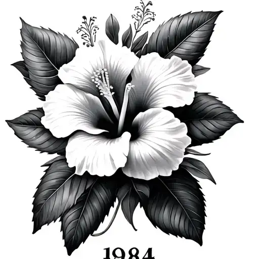 Roman Numerals For 1984 W Hibiscus Flowers
