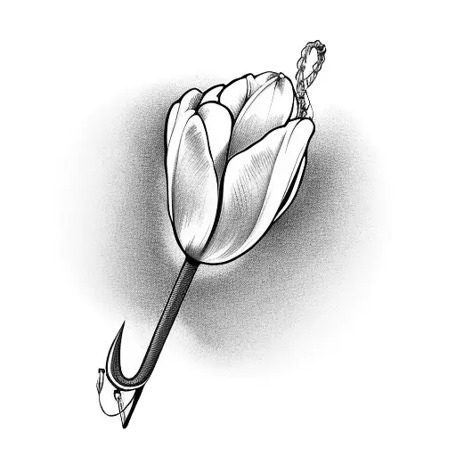 Tulip With Fishing Line And Hook
