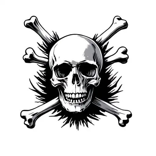 Real Skull With Bones