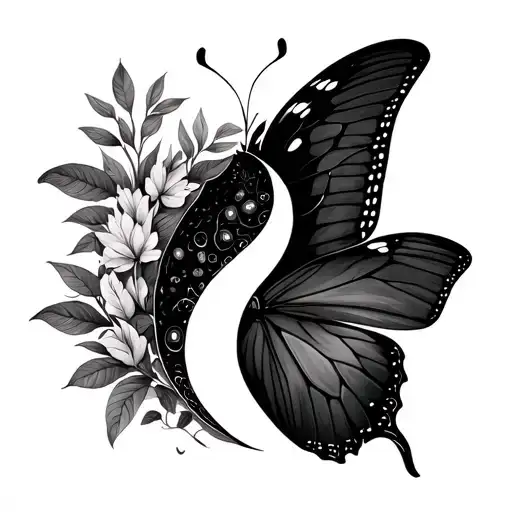 Black Panther Jungle Nature Butterfly Ying Yang